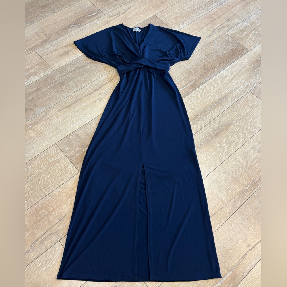 ASOS Design Navy Blue Twist Front Maxi Dress - Picture 3 of 6